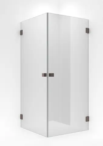 Dusjhjørne rett EMIL 90x90 90x90x200cm klart glass børstet rosègull