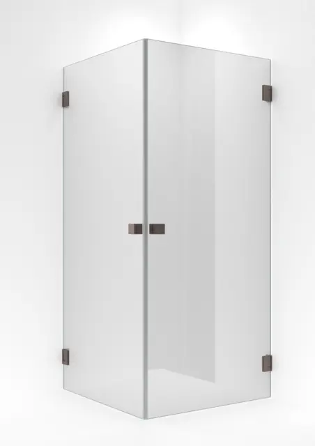 Dusjhjørne rett EMIL 80x100 80x100x200cm klart glass børst.rosègull 