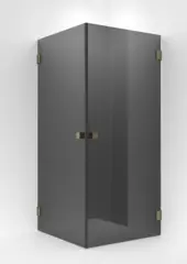 Dusjhjørne rett EMIL 90x90 90x90x200cm sotet glass børstet messing