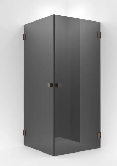 Dusjhjørne rett EMIL 90x100 90x100x200cm sotet glass børst.rosègull 