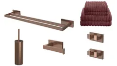 Pakke, liten - Luna rett med håndklær børstet rosegull (se info)