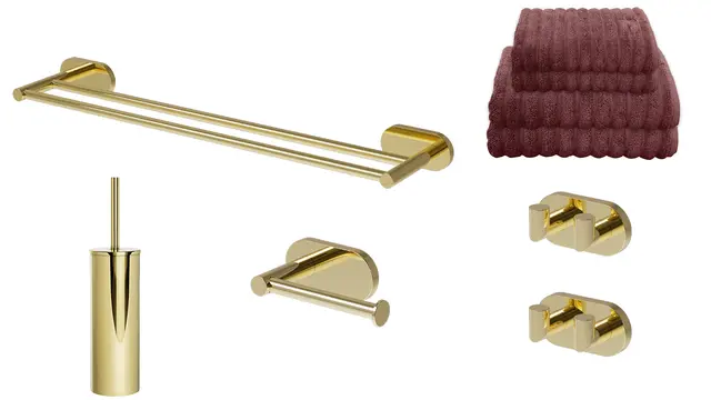 Pakke, liten - Luna rund med håndklær Gull (se info) 