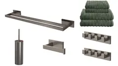 Pakke, stor - Luna rett med håndklær børstet grå (se info)