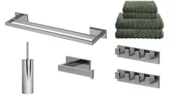 Pakke, stor - Luna rett med håndklær Krom (se info)