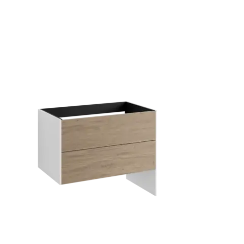 Servantskap FAY 100 lang sideplate Hvit matt / Skandinavisk Eik