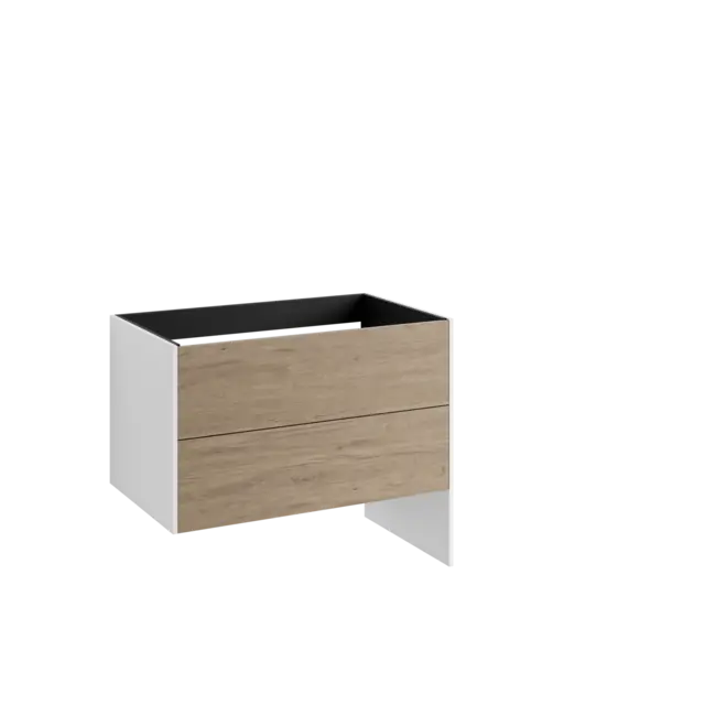 Servantskap FAY 100 lang sideplate Hvit matt / Skandinavisk Eik 