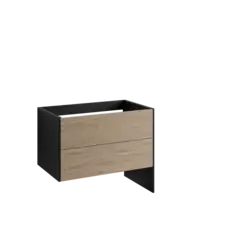 Servantskap FAY 100 lang sideplate Sort matt / Skandinavisk Eik