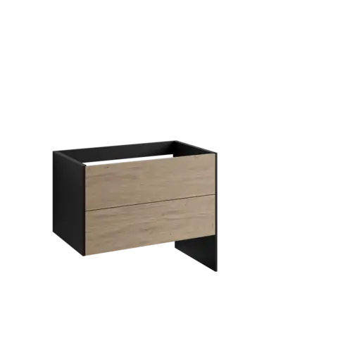 Servantskap FAY 100 lang sideplate Sort matt / Skandinavisk Eik