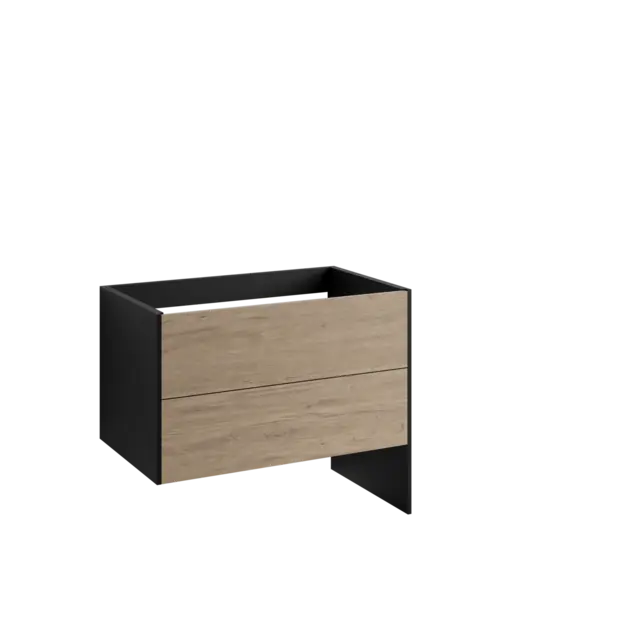 Servantskap FAY 100 lang sideplate Sort matt / Skandinavisk Eik 