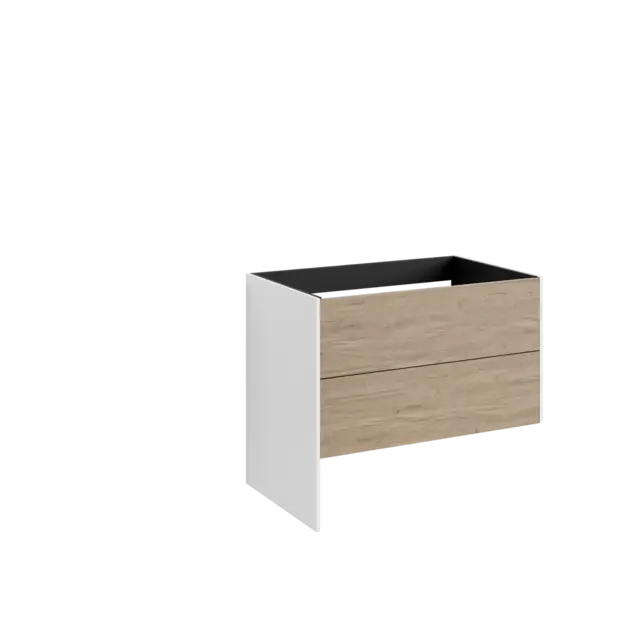 Servantskap FAY 100 lang sideplate Hvit matt / Skandinavisk Eik 