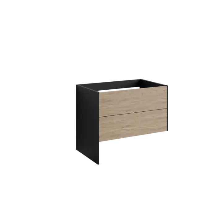 Servantskap FAY 100 lang sideplate Sort matt / Skandinavisk Eik 