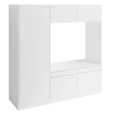 Høyskap og dobbel vaskemaskinmodul FAY Hvit matt