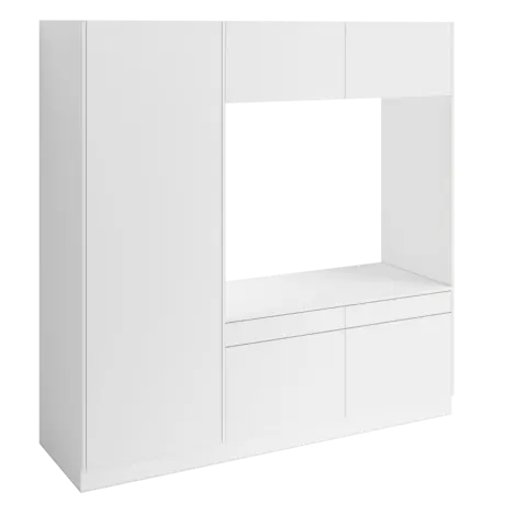 Høyskap og dobbel vaskemaskinmodul FAY Hvit matt