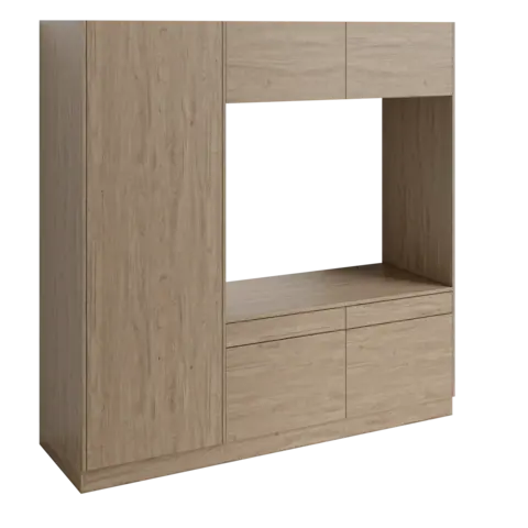 Høyskap og dobbel vaskemaskinmodul FAY Skandinavisk Eik