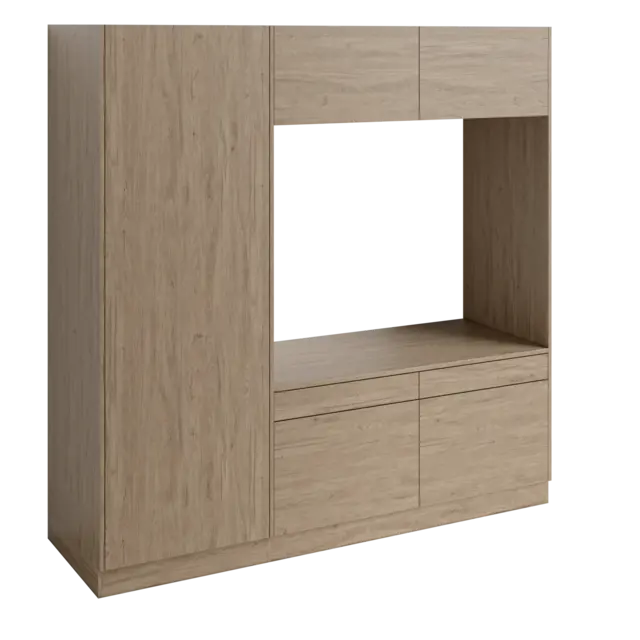 Høyskap og dobbel vaskemaskinmodul FAY Skandinavisk Eik 