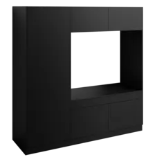Høyskap og dobbel vaskemaskinmodul FAY Sort matt