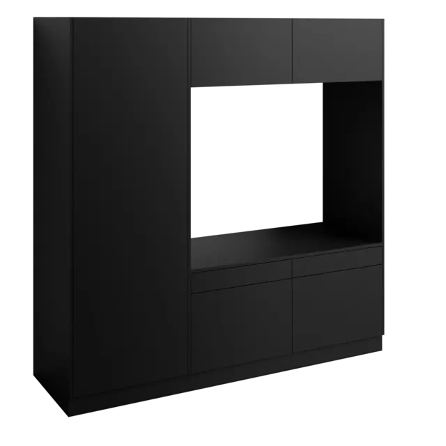 Høyskap og dobbel vaskemaskinmodul FAY Sort matt 