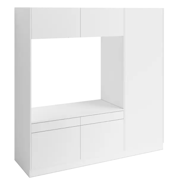 Høyskap og dobbel vaskemaskinmodul FAY Hvit matt 