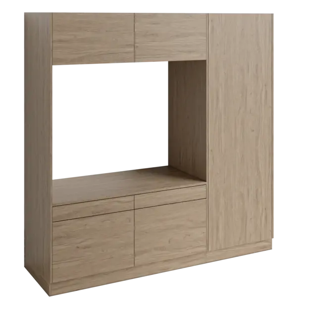 Høyskap og dobbel vaskemaskinmodul FAY Skandinavisk Eik 