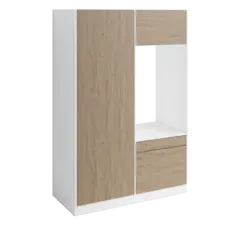 Høyskap og enkel vaskemaskinmodul FAY Hvit matt / Skandinavisk Eik