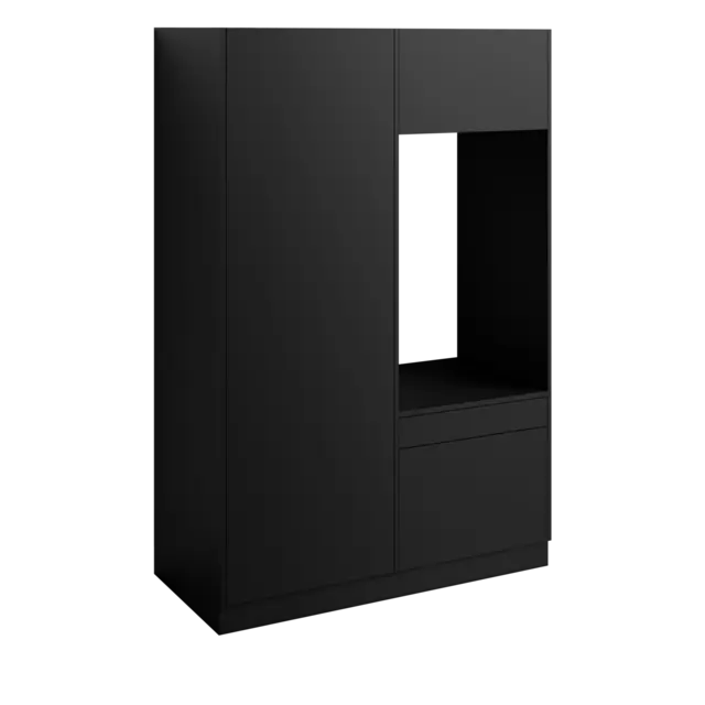 Høyskap og enkel vaskemaskinmodul FAY Sort matt 