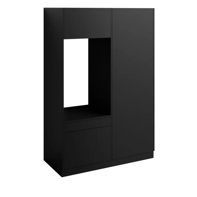 Høyskap og enkel vaskemaskinmodul FAY Sort matt 