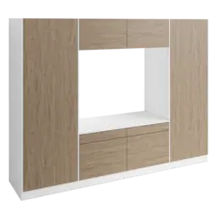 Høyskap x2 og dbl vaskemaskinmodul FAY Hvit matt / Skandinavisk Eik