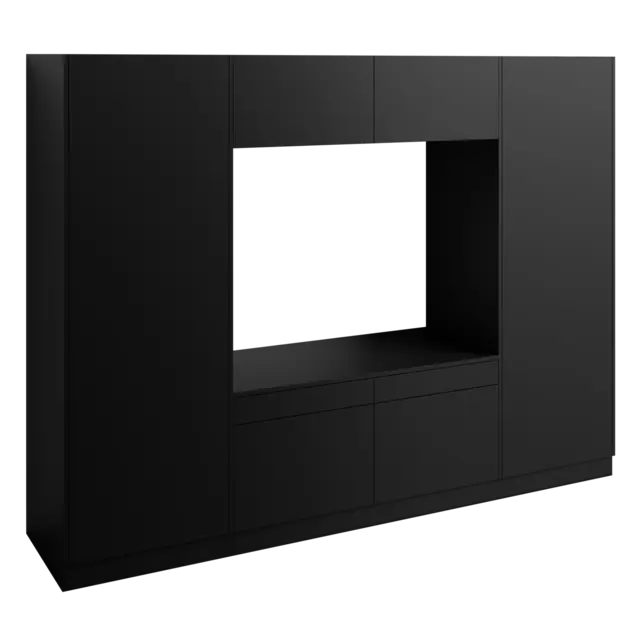 Høyskap x2 og dbl vaskemaskinmodul FAY Sort matt 