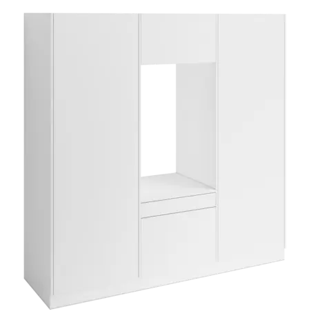 Høyskap x2 og enkel vaskemaskinmodul FAY Hvit matt