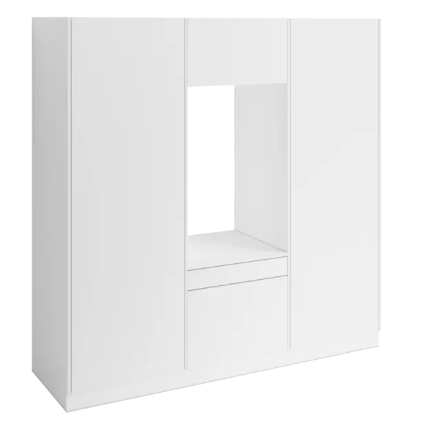 Høyskap x2 og enkel vaskemaskinmodul FAY Hvit matt 