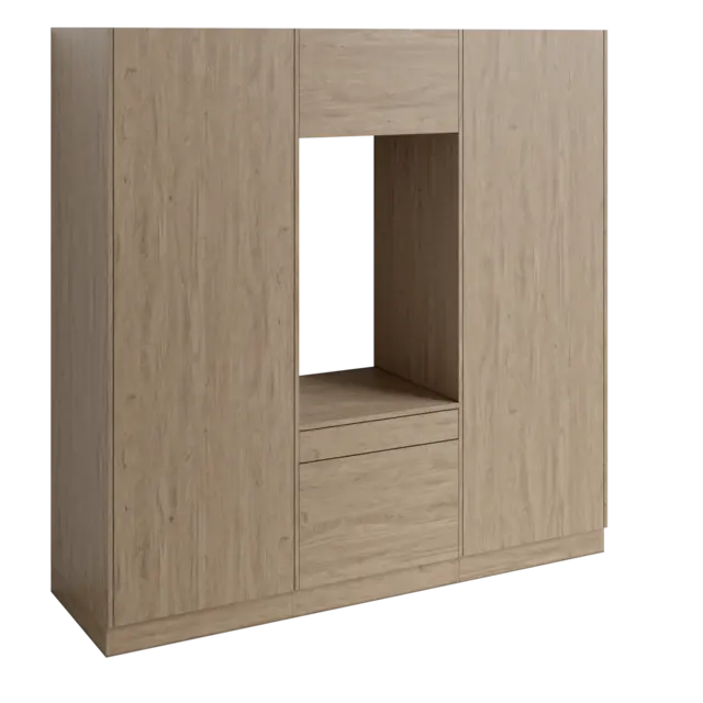 Høyskap x2 og enkel vaskemaskinmodul FAY Skandinavisk Eik 