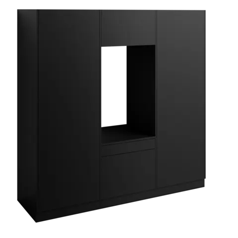 Høyskap x2 og enkel vaskemaskinmodul FAY Sort matt