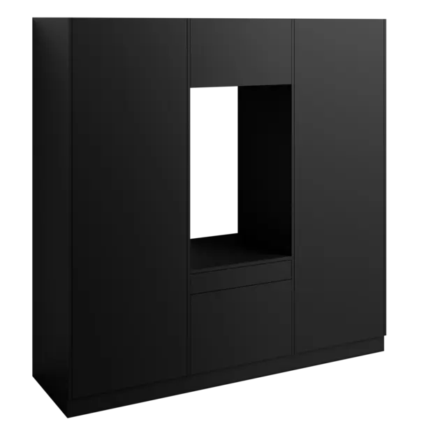 Høyskap x2 og enkel vaskemaskinmodul FAY Sort matt 