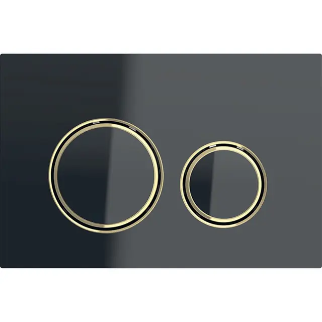 Betjeningsplate Sigma50 rund sort/messing sink dblskyll 