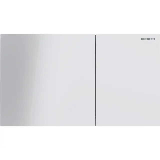 Betjeningsplate Sigma70 rett hvit glass dobbeltskyll 