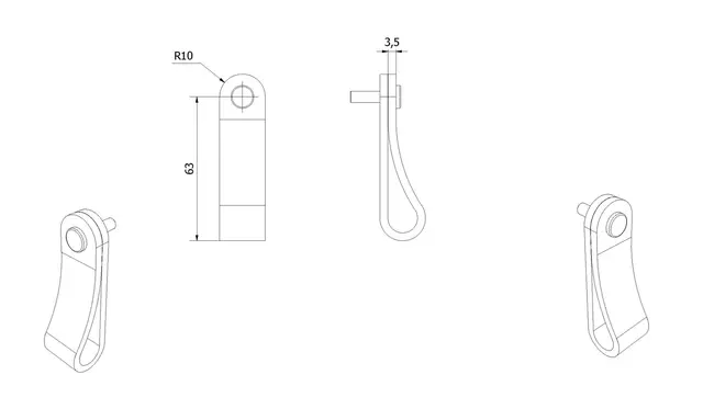 Håndtak lærstropp REIM sort 
