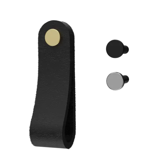 Håndtak lærstropp REIM sort 