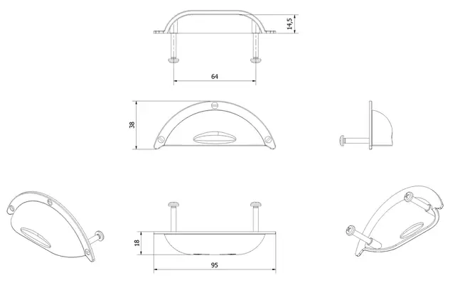 Håndtak SKÅL 9,5cm sort 