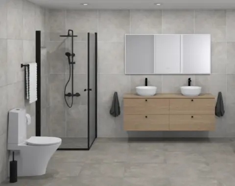 MIE 160 dbl lys eik slett front med bollevask