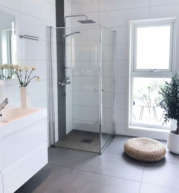 Dusjhjørne rett laminert LIAM 70x70 70x70x195cm sølv/klar 