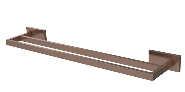 Håndklestang rett dobbel LUNA børstet rosegull (monter m/lim el.skrue) 