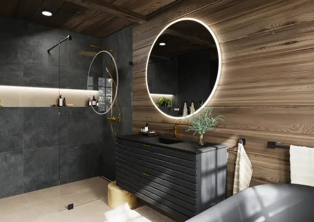 Servant ADA 80 thin 81x46x1,8cm porselen sort matt 