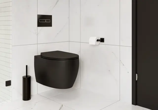Toalett vegg CIBA slim sete soft close sort matt 