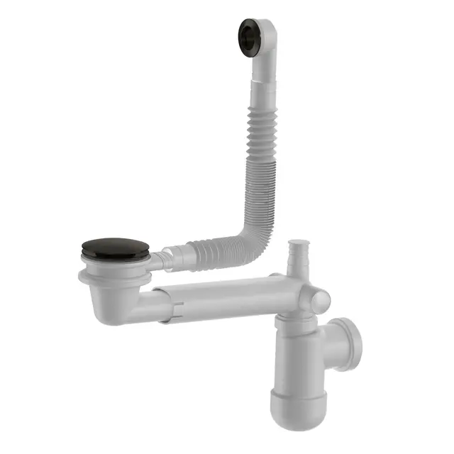 Avløp PRELOC pop-up servant m/overløp 40mm og 32mm børstet sort 