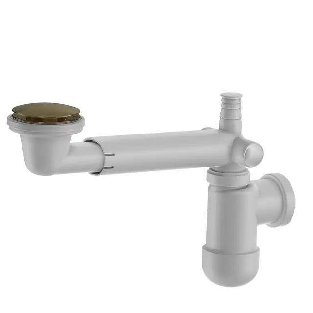 Avløp PRELOC pop-up servant m/overløp 40mm og 32mm børstet messing 