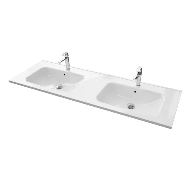 Servant INA 140dbl thin 140x46x2cm støpemarmor hvit 