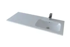 Servant INA 120 thin enkel H 120x46x2cm høyre støpemarmor hvit