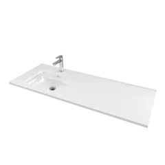 Servant INA 120 thin enkel V 120x46x2cm venstre støpemarmor hvit