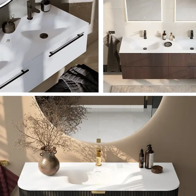 Servant NEA 90 rund 90x46x1,5cm solid surface hvit matt 