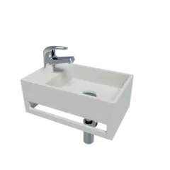 Servant vegghengt TALE V venstre solid surface hvit matt